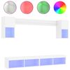 vidaXL Muebles de TV de pared con LED 6 pzas madera ingenier&iacute;a blanco