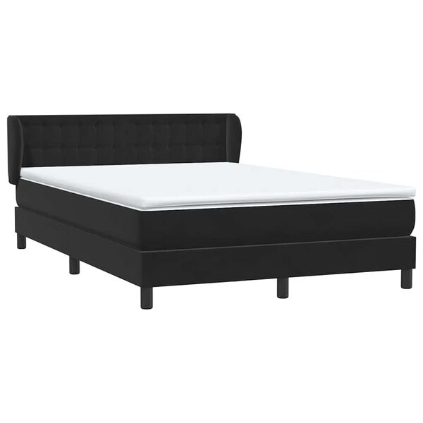 vidaXL Cama box spring con colch&oacute;n terciopelo negro 160x210 cm
