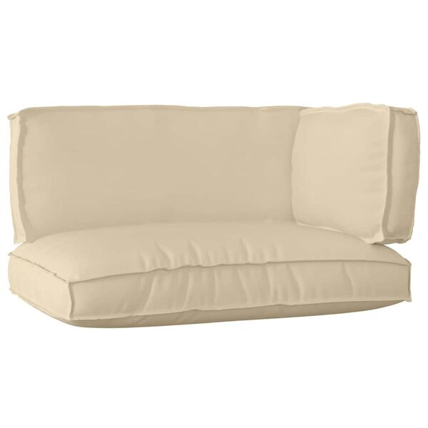 vidaXL Juego de Cojines para Palets 3 pcs Beige Tela Oxford