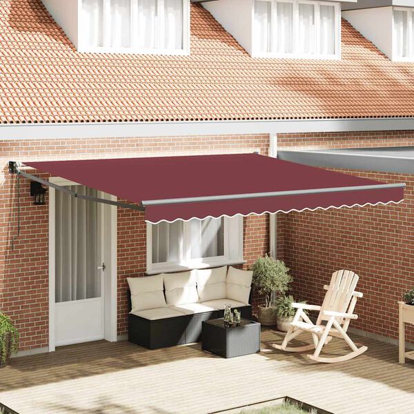 vidaXL Toldo retr&aacute;ctil autom&aacute;tico burdeos 400x300 cm