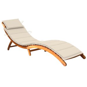 vidaXL Tumbona de jard&iacute;n con coj&iacute;n madera maciza de acacia