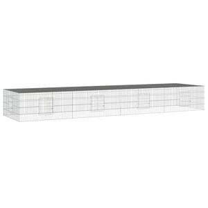 vidaXL Jaula para conejos 4 paneles hierro galvanizado 433x109x54 cm