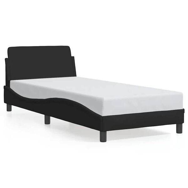 vidaXL Estructura de cama con cabecero Dover tela negro 80x200cm