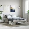 vidaXL Estructura cama sin colch&oacute;n con estribo metal blanco 140x190 cm