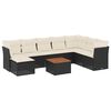 vidaXL Set de sof&aacute;s de jard&iacute;n 8 piezas y cojines rat&aacute;n sint&eacute;tico negro
