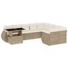 vidaXL Juego de sof&aacute;s jard&iacute;n con cojines beige 10 pzas rat&aacute;n sint&eacute;tico