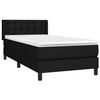 vidaXL Cama box spring con colch&oacute;n tela negro 80x200 cm