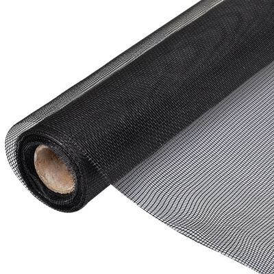 vidaXL Malla mosquitera de fibra de vidrio negra 100x1000 cm