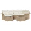 vidaXL Conjunto de sof&aacute;s de jard&iacute;n 7 uds. Beige y Crema