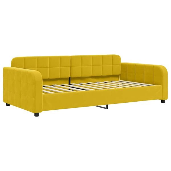 vidaXL Sofá cama sin colchón terciopelo amarillo 100x200 cm