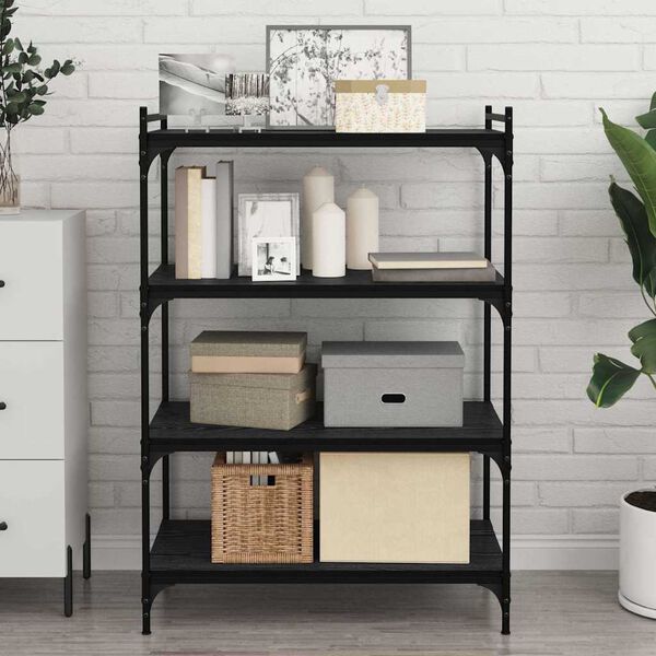 vidaXL Tablero de Estanter&iacute;a 4 pcs Negro 80 x 40 x 1,5 cm