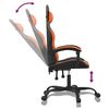 vidaXL Silla gaming giratoria cuero sintético negro y naranja