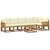 vidaXL Conjunto de sof&aacute;s de exterior 7 uds. 6 plaza Natural y Crema