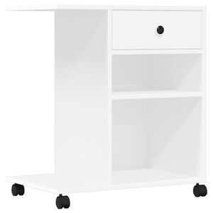 vidaXL Soporte para impresora con ruedas blanco 60x40x68,5 cm
