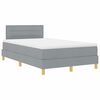 vidaXL Cama tipo Box Spring con colch&oacute;n Gris Claro 120 x 200 cm tela