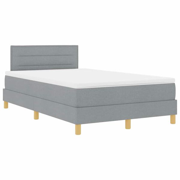vidaXL Cama tipo Box Spring con colch&oacute;n Gris Claro 120 x 200 cm tela