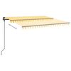 vidaXL Toldo autom&aacute;tico LED sensor de viento amarillo blanco 4,5x3,5 m