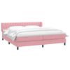 vidaXL Cama box spring con colchones terciopelo rosa 180x210 cm