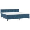 vidaXL Cama box spring con colch&oacute;n terciopelo azul oscuro 200x200 cm
