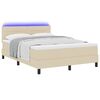 vidaXL Cama tipo Box Spring con colch&oacute;n Crema 140 x 190 cm tela