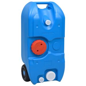 vidaXL Dep&oacute;sito de agua con ruedas para camping azul 40 L