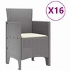vidaXL Conjunto de comedor de jard&iacute;n con cojines 17 pcs Gris Claro PP