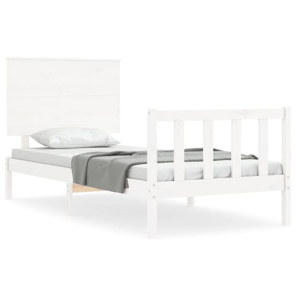 vidaXL Estructura de cama sin colch&oacute;n madera de pino blanca 90x200 cm