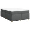 vidaXL Cama box spring con colch&oacute;n tela gris oscuro 140x200 cm