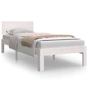 vidaXL Estructura de cama individual sin colch&oacute;n blanco 75x190 cm