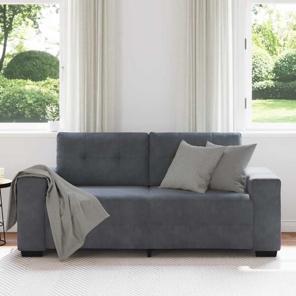 vidaXL Sof&aacute; Loveseat gris oscuro 140 cm terciopelo