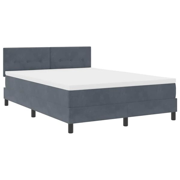 vidaXL Cama Box Spring LED con LED Gris oscuro 160 x 200 cm Terciopelo