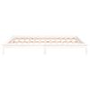 vidaXL Estructura cama LED sin colch&oacute;n madera maciza blanco 140x200 cm