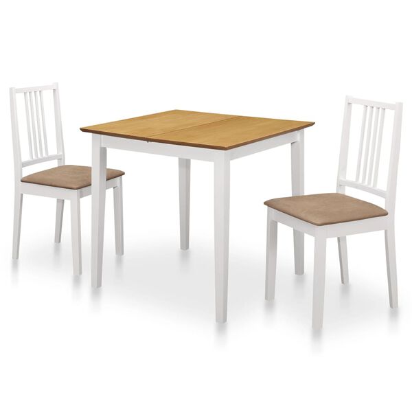 vidaXL Juego de muebles de comedor 3 piezas MDF blanco