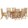vidaXL Set de comedor jard&iacute;n 7 pzas polipropileno madera maciza beige