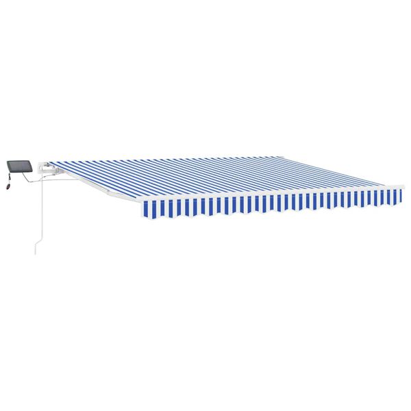 vidaXL Toldo Retr&aacute;ctil Manual Azul y 350 x 250 cm Poli&eacute;ster y Aluminio