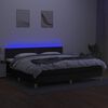 vidaXL Cama box spring con colch&oacute;n LED tela negro 200x200 cm