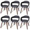 vidaXL Sillas de comedor 6 unidades madera y cuero sint&eacute;tico negro
