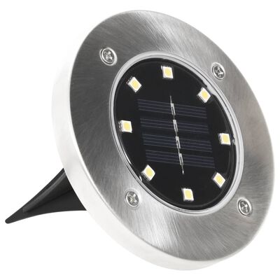 vidaXL Lámparas solares de suelo 8 uds luces LED blanco cálido