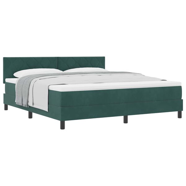 vidaXL Cama tipo Box Spring Verde oscuro 180 x 200 cm Terciopelo