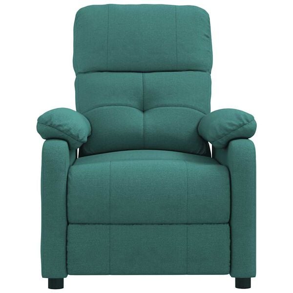 vidaXL Sillón reclinable de tela verde oscuro