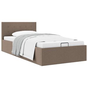 vidaXL Cama canap&eacute; hidr&aacute;ulica de almacenaje sin colch&oacute;n taupe 90x200cm