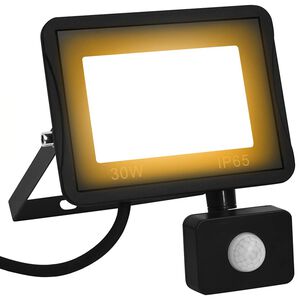 vidaXL Foco LED con sensor 30 W blanco cálido