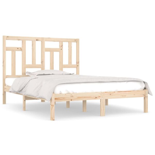 vidaXL Estructura de cama madera maciza de pino 140x190 cm
