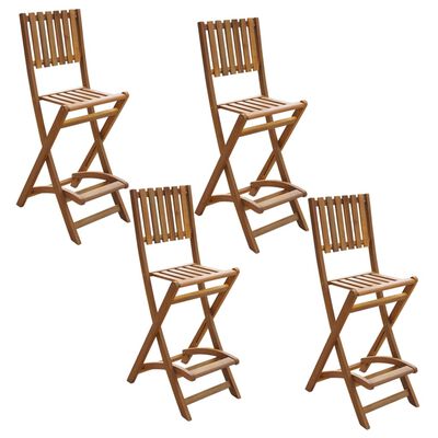 vidaXL Mesa y sillas de bar de jardín 5 pzas madera maciza de acacia