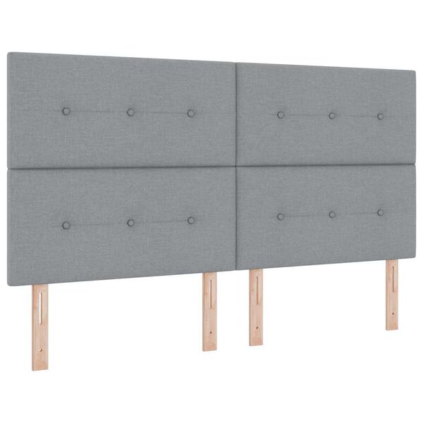 vidaXL Cama tipo Box Spring con colch&oacute;n Gris claro 180 x 200 cm tela