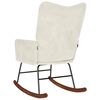 vidaXL Silla mecedora de terciopelo crema