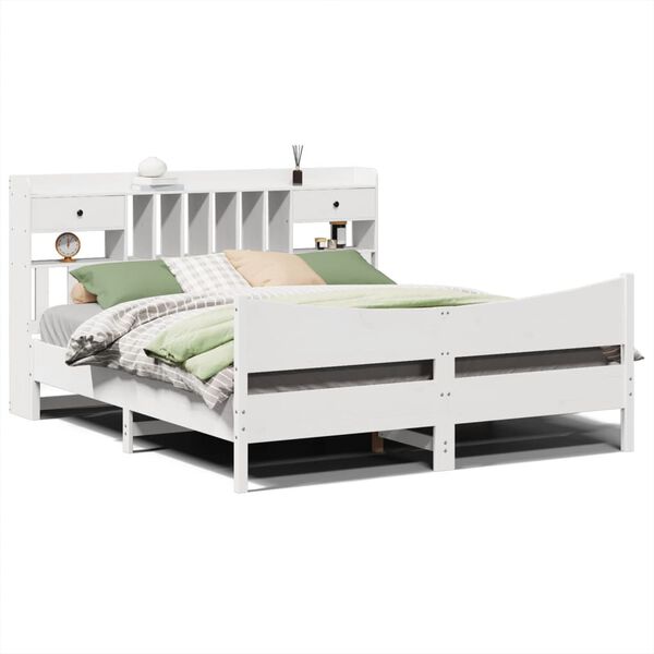 vidaXL Cama sin colchón madera maciza de pino blanca 180x200 cm