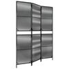 vidaXL Biombo de 3 paneles rat&aacute;n sint&eacute;tico negro