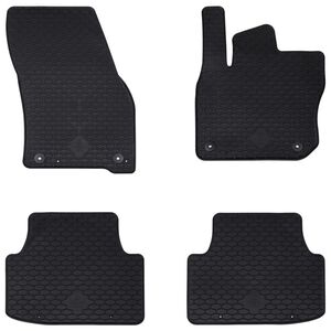 vidaXL Alfombrilla de Coche 4 pcs Negro Goma
