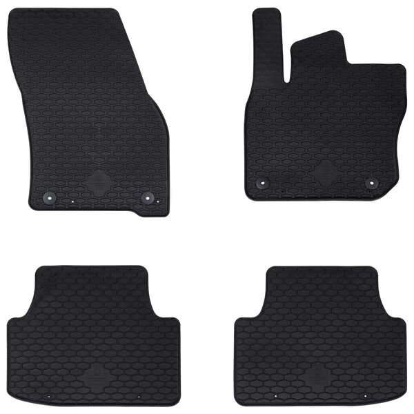 vidaXL Alfombrilla de Coche 4 pcs Negro Goma
